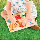 Wooden Peg Puzzle Shapely Color 6 Shape Pieces Wood