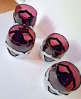 Vintage 1930s Farber Bros Amethyst Glasses  imperfections On Chrome Bottoms 