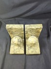 Vintage Italian Alabaster Marble Rock Bookends W Spheres Balls Unique Rare 