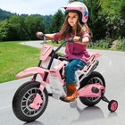 Joyldias Pink 12v Kids Ride-on Motorcycle Dirt Bike Girl W music training Wheels