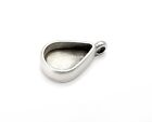4 Pcs Drop Pendant Blank Resin Bezel Silver Plated Epoxy Frame  14x10mm  G28185