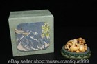 3 8  Old Chinese Natural Hetian White Jade Carving Double Sheep Statue