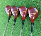 Vintage Spalding Robt T Jones Jr Kro-flite Persimmon Wood Set Of Four Rh