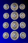 1001-blazer Jacket Buttons Circular S c Silver Plated Enamel Masonic Freemasonry