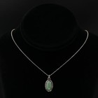 Vtg Sterling Silver - Navajo Turquoise Cabochon Pendant 22  Necklace - 4g