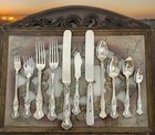 86 Pc 1847 Rogers Vintage Grape Flatware 6 Service Sets   15 Hostess Silverplate