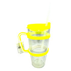 Tervis Tumbler 24oz Clear Flexible Straw Neon Yellow Handle Md No Spill Lid New