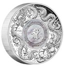 2024 Perth Mint Double Dragon Mother Of Pearl 2oz Silver Proof Coin-2888 Made  