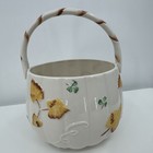 Vtg Belleek Classic Shamrock Pumpkin Basket Autumn Hand Painted 150 Years Y2k