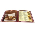 Wechef 20pcs Restaurant Cafe Menu Cover Foldable 4 Page 8 View 8 5x11  Burgundy