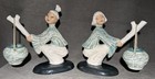2 Vintage Hedi Schoop Asian Women Figures W water Jugs Hollywood Ca Signed