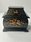 Vintage Russian Palekh Lacquer Box  troika      Hand-painted   Signed By Ivanov