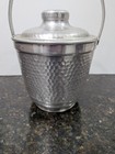 Hammered Aluminum Alpine Vintage Ice Bucket Made In Italy Mid Century 9 Inch