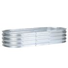 Aoodor 5x2x1ft Outdoor Galvanized Raised Garden Bed Kit Planter Oval Large Boxes