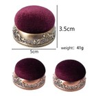 Pin Cushion Sewing Accessary Needle Pillow Needle Holder Velvet Antique Brass