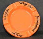 Rare 1930s Frontenac Brewery Orange Porcelain Enamel Ashtray - Montreal Canada