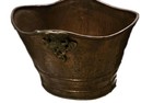 Vintage Large Hammered Copper   Brass Handles Bucket Coal Scuttle Kindling Pot