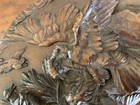 Antique French Mahogany Carved Relief Panel Bird Of Prey Hunting Ducks 19th C