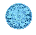 Romania 1870 C Silver 1 Leu Circulated Carol I Rare