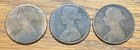 1861  1866   1890 Queen Victoria Great Britain Large Pennies Well Traveled