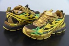 Off Arrow White Be Right Back Low Leather Unisex Retro Casual Sneakers Yellow