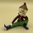 Vtg Set Holland Male   Female Pixie Elf Figurines 1950s  Christmas