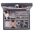 Decorebay Black Leather Cufflink   Ring Storage Display Case Jewelry Box