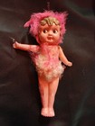 Vintage antique 1940 s Strung Arms Celluloid Feathers Doll Occupied Japan Toy