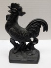 Vintage Cast Iron Rooster Bookends Black Farmhouse Country Decor Set Pair 7 