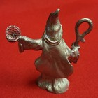Vtg Spoontiques 538  Pewter Miniature Wizard Holding Staff Crystal Orb Purple Gl