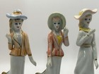 Vintage Set Of 3 Porcelain Ceramic Figurines Fancy Women Ladies Art Deco