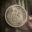 Peru 1864 Un Dinero Silver Very Nice Condition Dg2