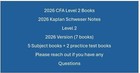 2026 Cfa Level 2 Exam Prepration Kaplan Schweser Notes With Free Shipping