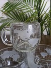 Nescaf   Round Globe Mugs 1970s Set Of 4 Etched World Map Mcm Nestle Co  Vtg