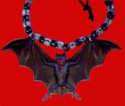 Funky Black Gothic Giant Bat Pendant Necklace Emo Vampire Amulet Costume Jewelry