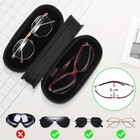 Double Eyeglasses Case Soft Portable Zipper Sunglasses Pouch With Carabiner Clip