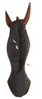 African Tribal Hand Carved Painted Wood Horse Decorative Wall Mask  Brown 15 In