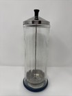 Vintage  Barbicide Barbers Disinfectant Glass Jar W  Metal Lid And Insert