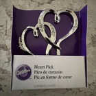 Wilton  Double Heart Jeweled Silver Picks For Cake Topperdecorations  1006-985