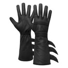 Superhero-style Blue Leather Gloves     Premium Soft Costume Gloves Zamgear