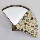 Vintage Stratton  England Fan Lipstick Holder Mirror Floral Cover 1950s