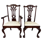 Antique Set Of 6 Mahogany Chippendale Dining Chairs  1920s  22480