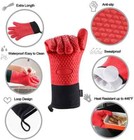 2x Silicone Oven Mitts Extra-long Heat Resistant Kitchen Gloves For Grilling Bbq