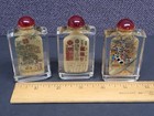 Chinese Snuff Bottle Lot Of 3 Reverse Painted Qingming Festival Zhang Zeduan Vtg