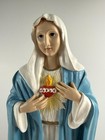 Vintage Gsc Sacred Heart Of Maria Mary Statue Large Blue White 316 32 Catholic