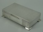 Solid Sterling Silver Engine Turned Table Cigarette Box Birmingham 1961 447g