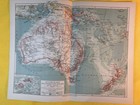 1930 Australia Vintage Map New Zealand Oceania Original 11 5 X 9 5 Color C21-1