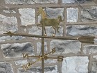 Horse Theme 26  Directional Weather Vane Solid Brass Finish Surface   Roof Mount