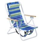 New 2 Pack Folding Beach Chair For Adults 4 Position Portable Backpack Blue