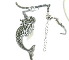 New  V  Large Wonderful  Mermaid  Silver-tone Pendant  18  - 20  Black Necklace